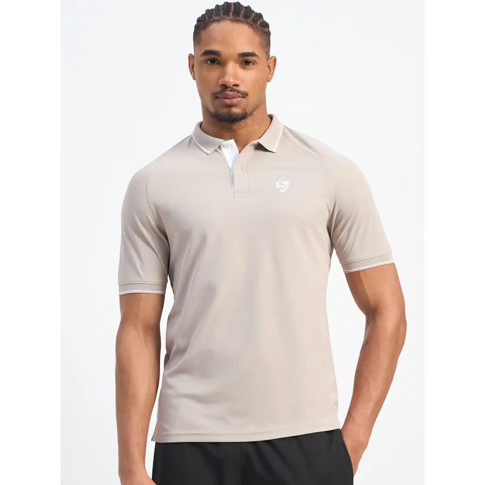 SG H1MP84081 Men Grey Polo T-Shirt, Grey, S