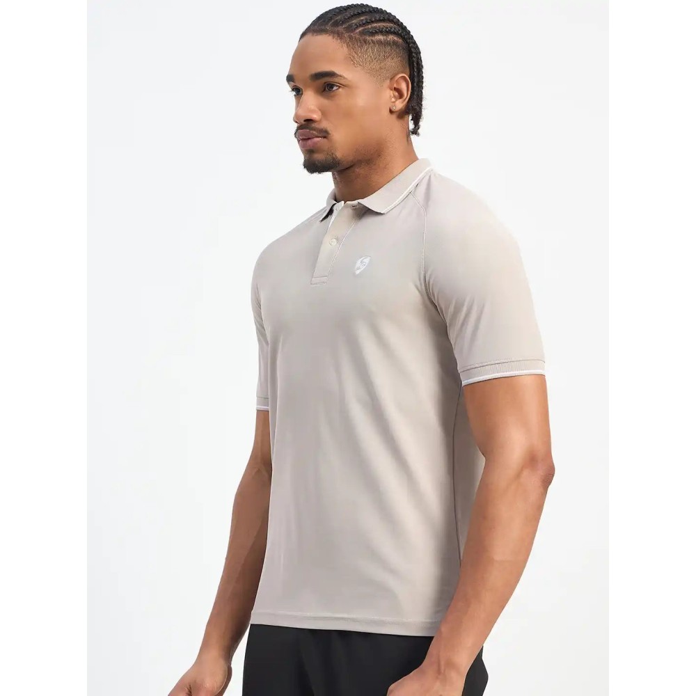 SG H1MP84081 Men Grey Polo T-Shirt, Grey, S