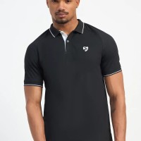 SG H1MP84082 Men Black Polo T-Shirt, Black, S