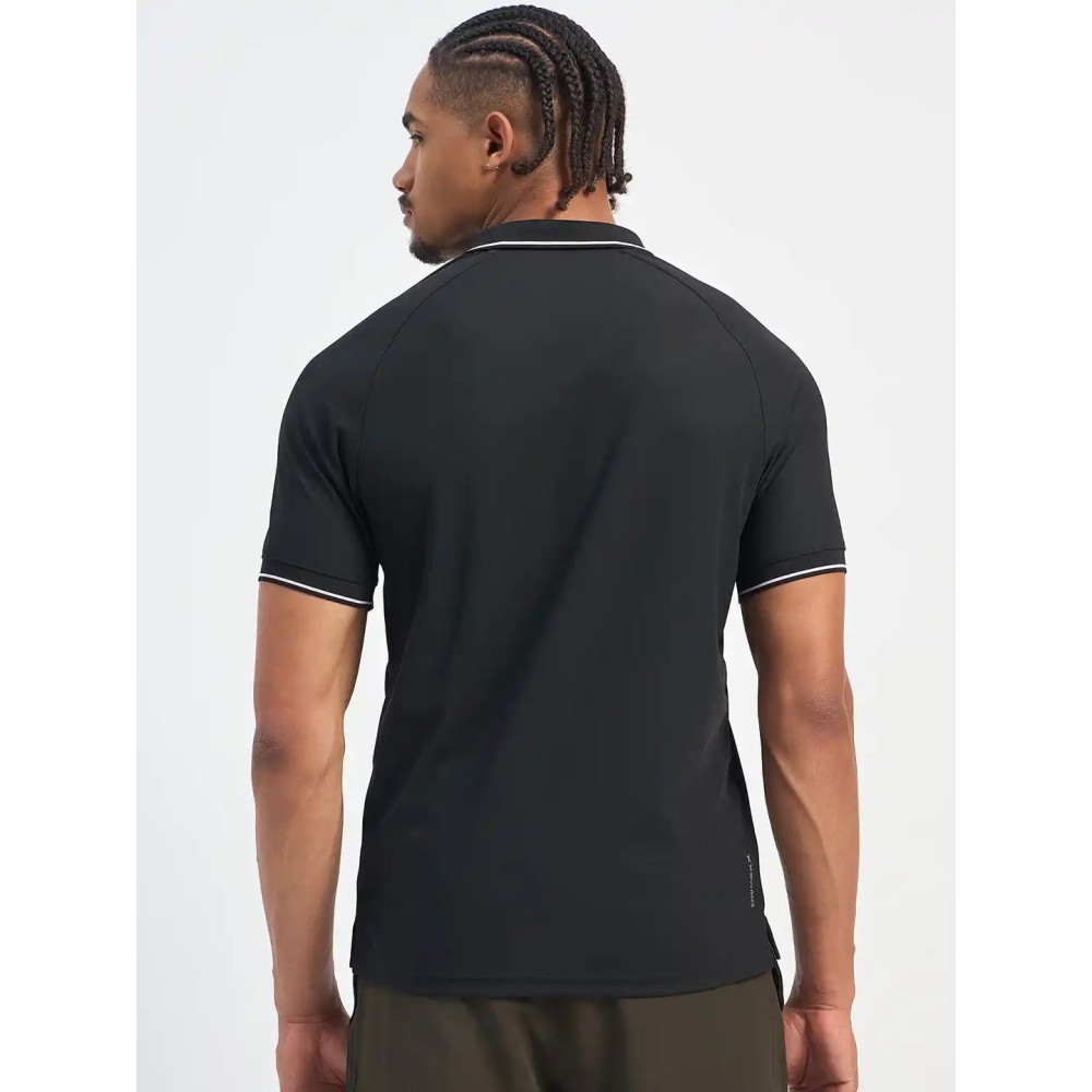 SG H1MP84082 Men Black Polo T-Shirt, Black, S