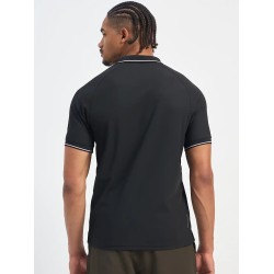 SG H1MP84082 Men Black Polo T-Shirt