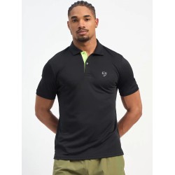 SG H1MP84101 Men Black Polo T-Shirt