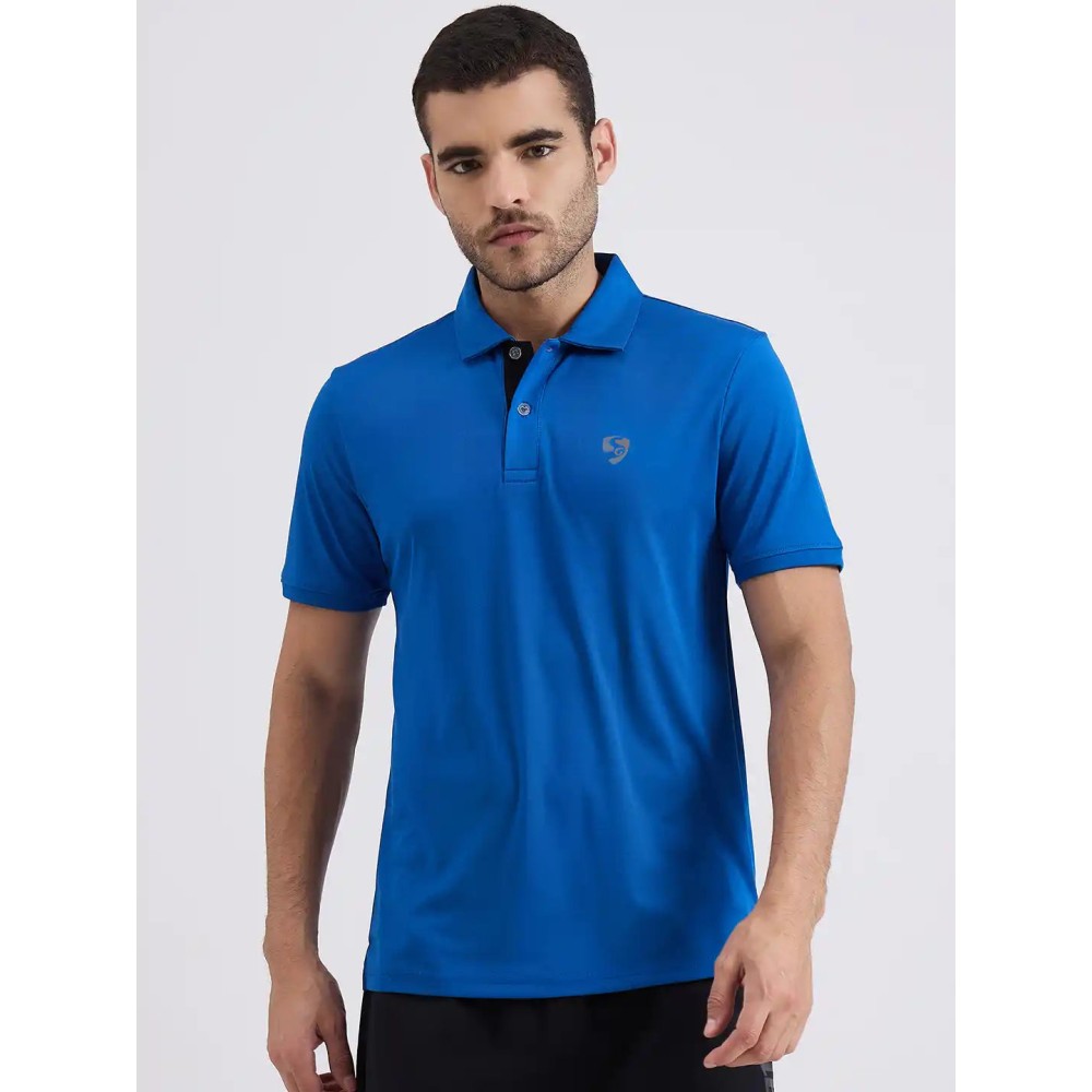 SG H1MP84102 Men Aqua Polo T-Shirt, Aqua, S