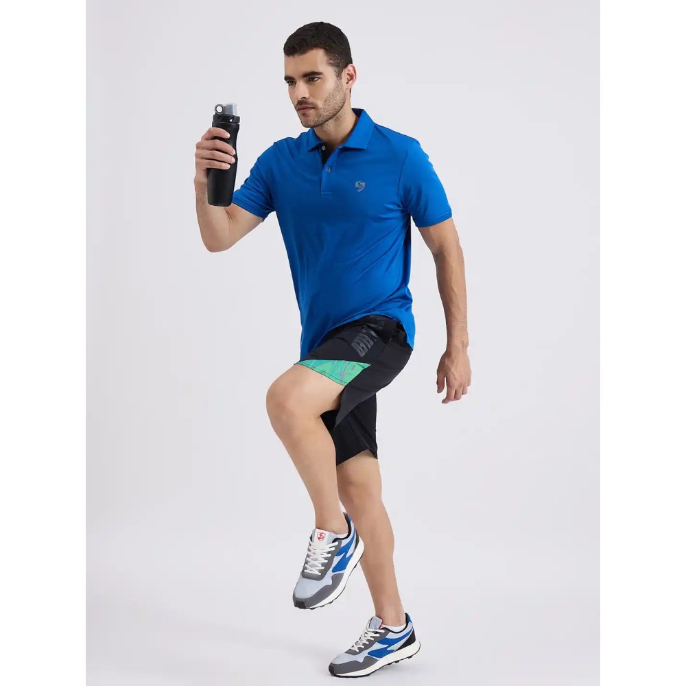 SG H1MP84102 Men Aqua Polo T-Shirt, Aqua, S