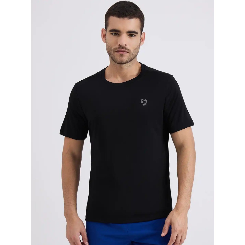 SG H1MT83682 Men Black T-Shirt, Black, S