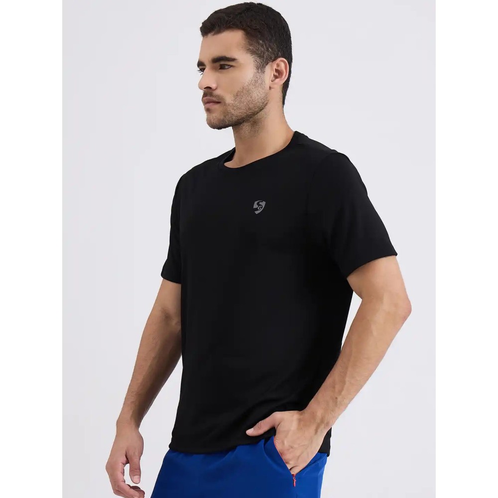 SG H1MT83682 Men Black T-Shirt, Black, S