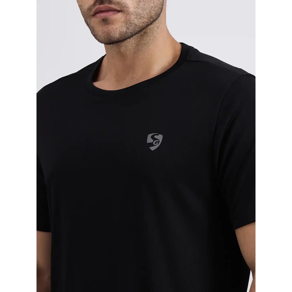 SG H1MT83682 Men Black T-Shirt, Black, S
