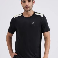 SG H1MT84161 Men Black T-Shirt, Black, S