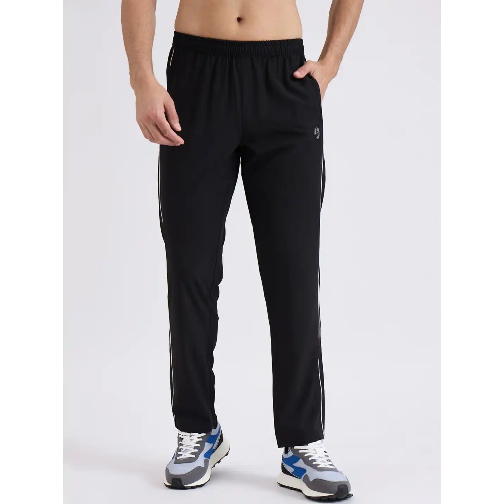 SG H1MTP84012 Men Black Track Pant, Black, S
