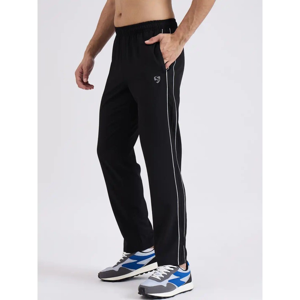 SG H1MTP84012 Men Black Track Pant, Black, S