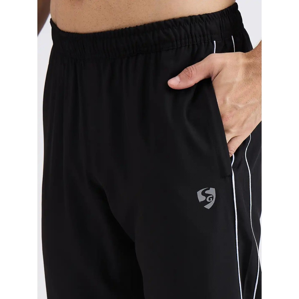 SG H1MTP84012 Men Black Track Pant, Black, S