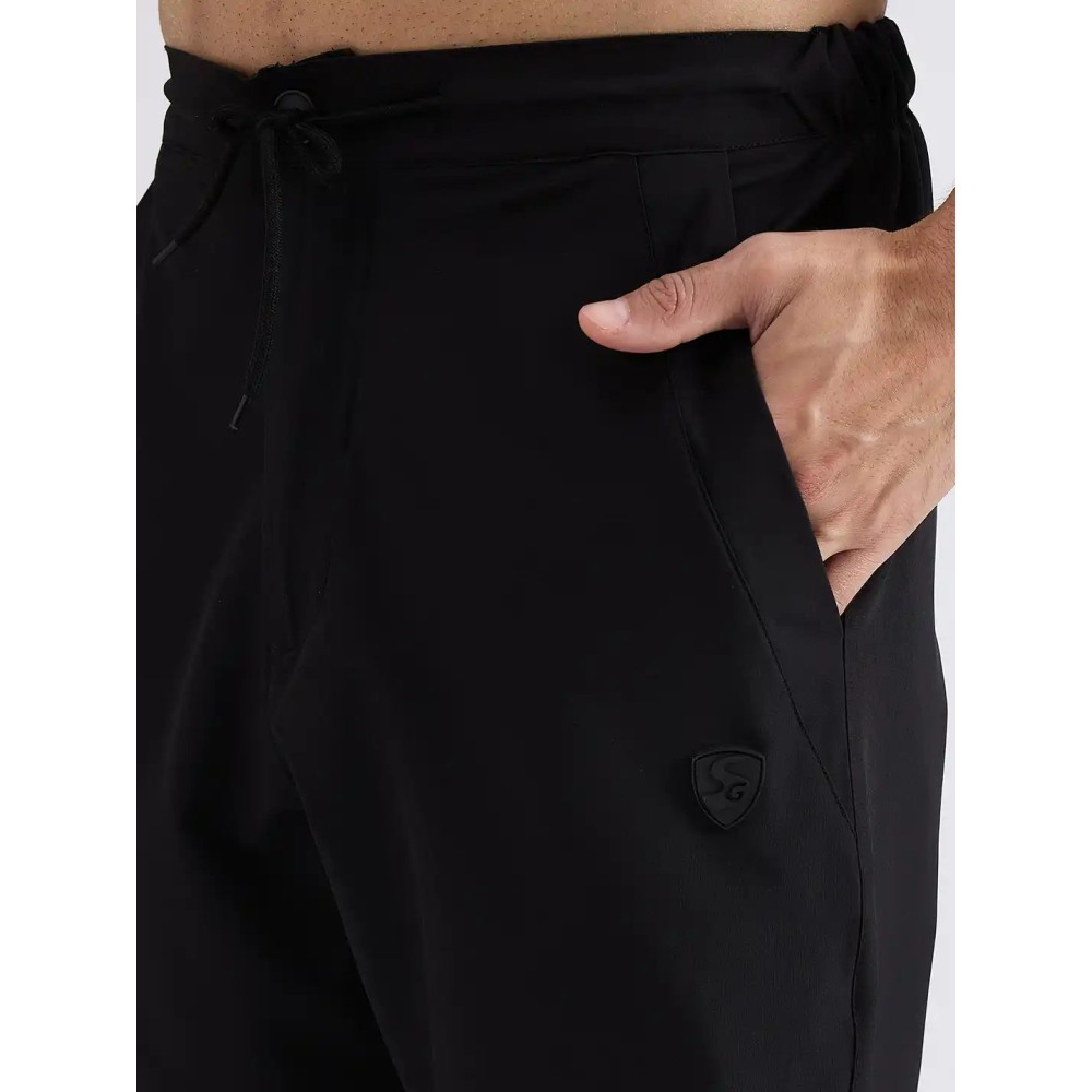 SG H1MTP84121 Men Black Track Pant, Black, S