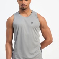 SG H1MV83602 Men Light Grey/ Dark Grey T-Vest, Light Grey/Dark Grey, S