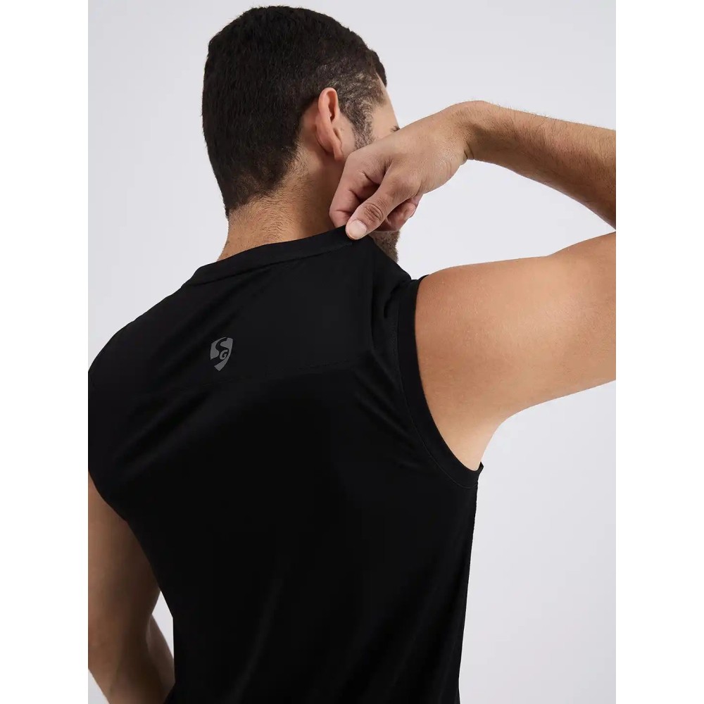 SG H1MV83631 Men Black T-Vest, Black, S SG H1MV83631 Men Black T-Vest, Black, S