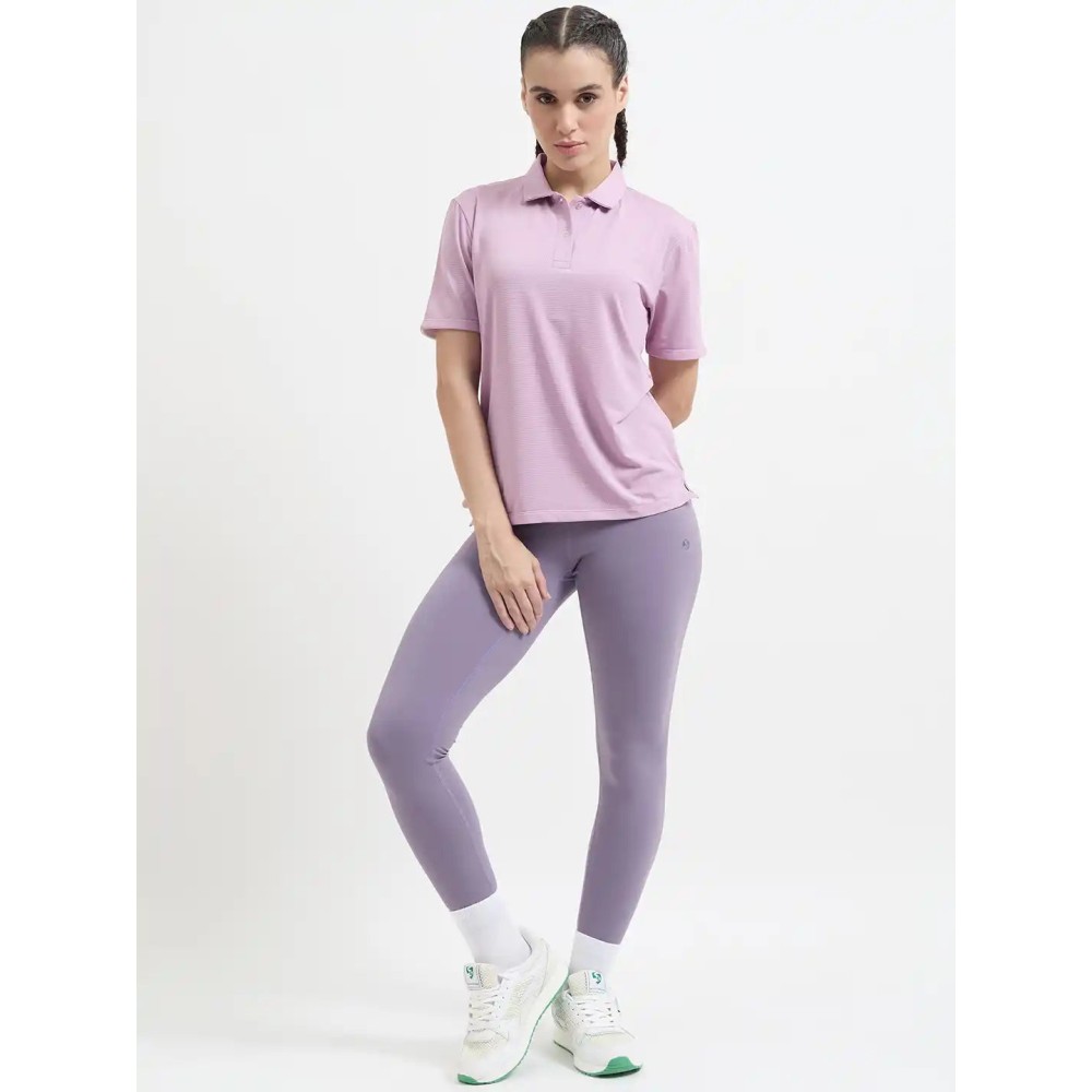 SG H1WP83191 Women Mauve Polo T-Shirt, Mauve, S SG H1WP83191 Women Mauve Polo T-Shirt, Mauve, S