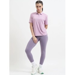 SG H1WP83191 Women Mauve Polo T-Shirt SG H1WP83191 Women Mauve Polo T-Shirt