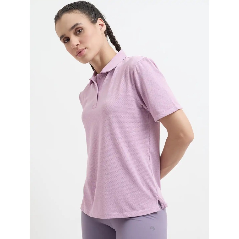 SG H1WP83191 Women Mauve Polo T-Shirt, Mauve, S SG H1WP83191 Women Mauve Polo T-Shirt, Mauve, S