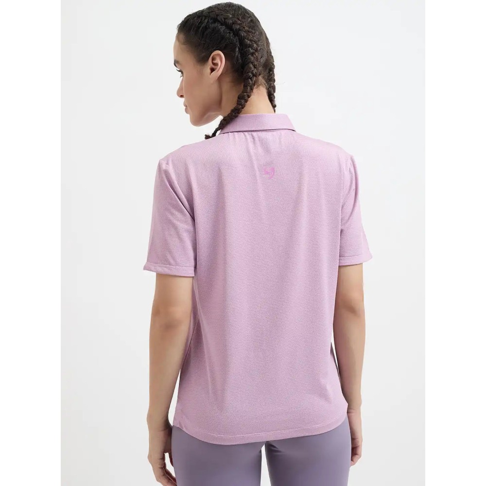 SG H1WP83191 Women Mauve Polo T-Shirt, Mauve, S SG H1WP83191 Women Mauve Polo T-Shirt, Mauve, S