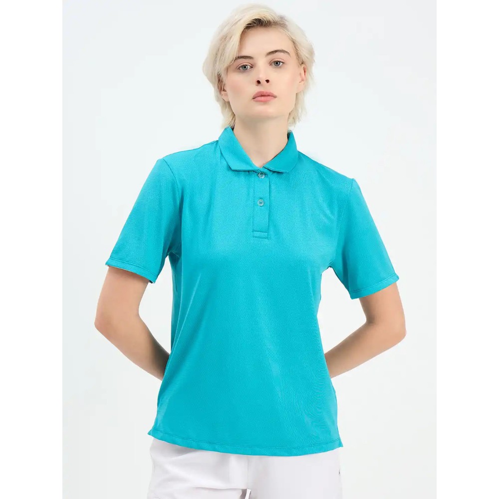 SG H1WP83192 Women Turquoise Polo T-Shirt, Turquoise, S
