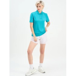 SG H1WP83192 Women Turquoise Polo T-Shirt SG H1WP83192 Women Turquoise Polo T-Shirt