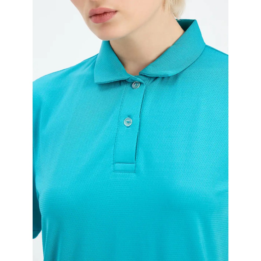 SG H1WP83192 Women Turquoise Polo T-Shirt, Turquoise, S