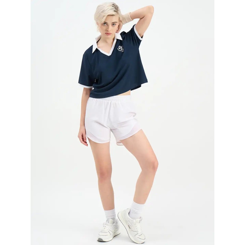 SG H1WP83202 Women Navy Polo T-Shirt, Navy, S