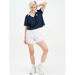 SG H1WP83202 Women Navy Polo T-Shirt SG H1WP83202 Women Navy Polo T-Shirt