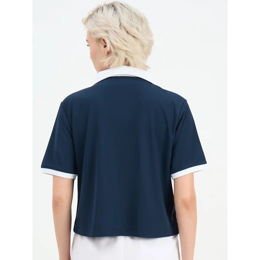 SG H1WP83202 Women Navy Polo T-Shirt, Navy, S