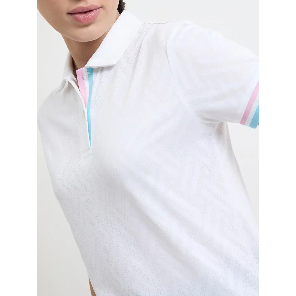 SG H1WP83221 Women White Polo T-Shirt, White, S