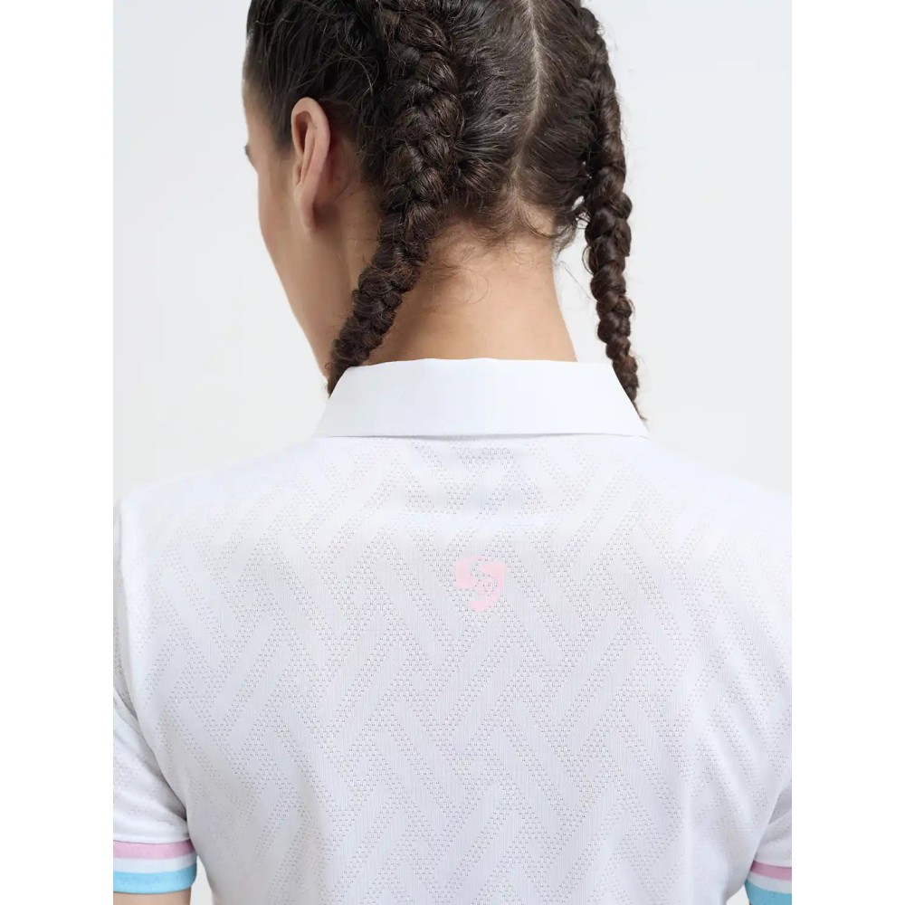 SG H1WP83221 Women White Polo T-Shirt, White, S