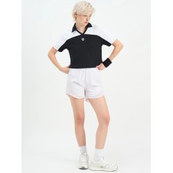 SG H1WP83231 Women Black/White Polo T-Shirt