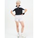 SG H1WP83231 Women Black/White Polo T-Shirt, Black/white, S