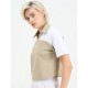SG H1WP83233 Women Cornstalk/White Polo T-Shirt, Cornstalk/ White, S