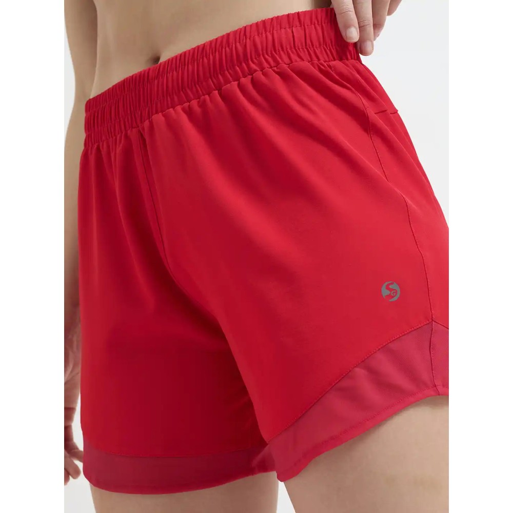 SG H1WS83301 Women Red Shorts, Red, S