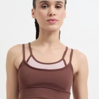 SG H1WSB83321 Women Brown Sports Bra, Brown, S