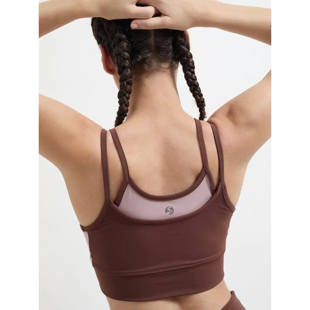 SG H1WSB83321 Women Brown Sports Bra, Brown, S SG H1WSB83321 Women Brown Sports Bra, Brown, S