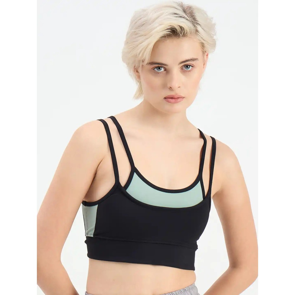 SG H1WSB83322 Women Black Sports Bra, Black, S SG H1WSB83322 Women Black Sports Bra, Black, S