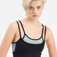 SG H1WSB83322 Women Black Sports Bra, Black, S