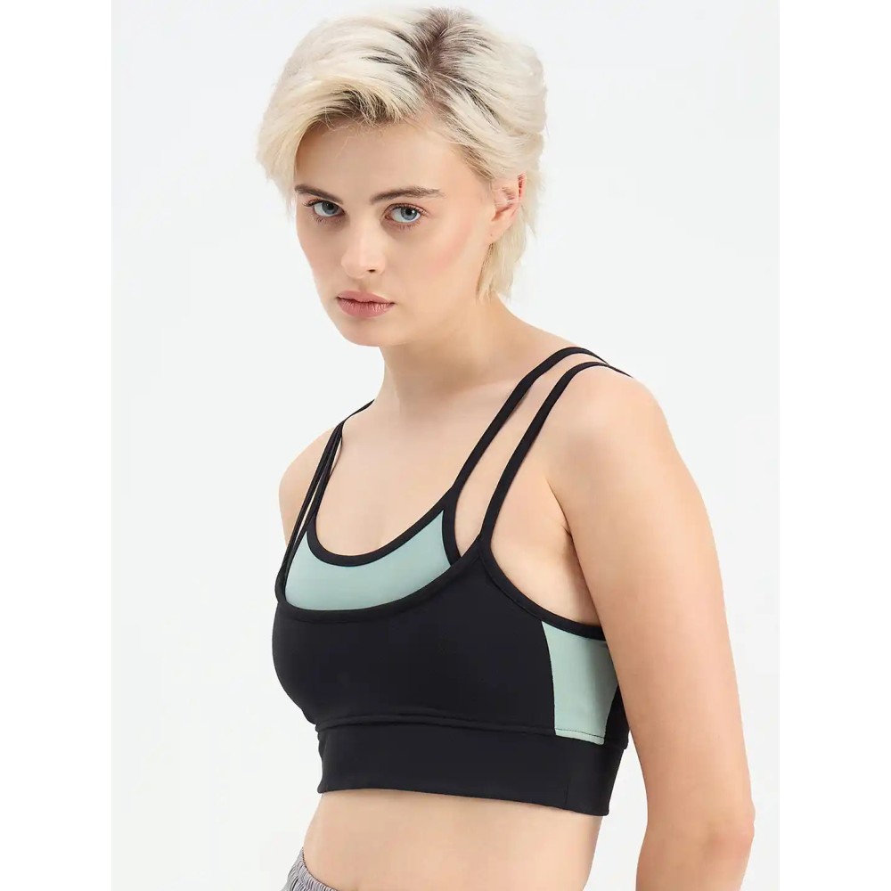 SG H1WSB83322 Women Black Sports Bra, Black, S SG H1WSB83322 Women Black Sports Bra, Black, S