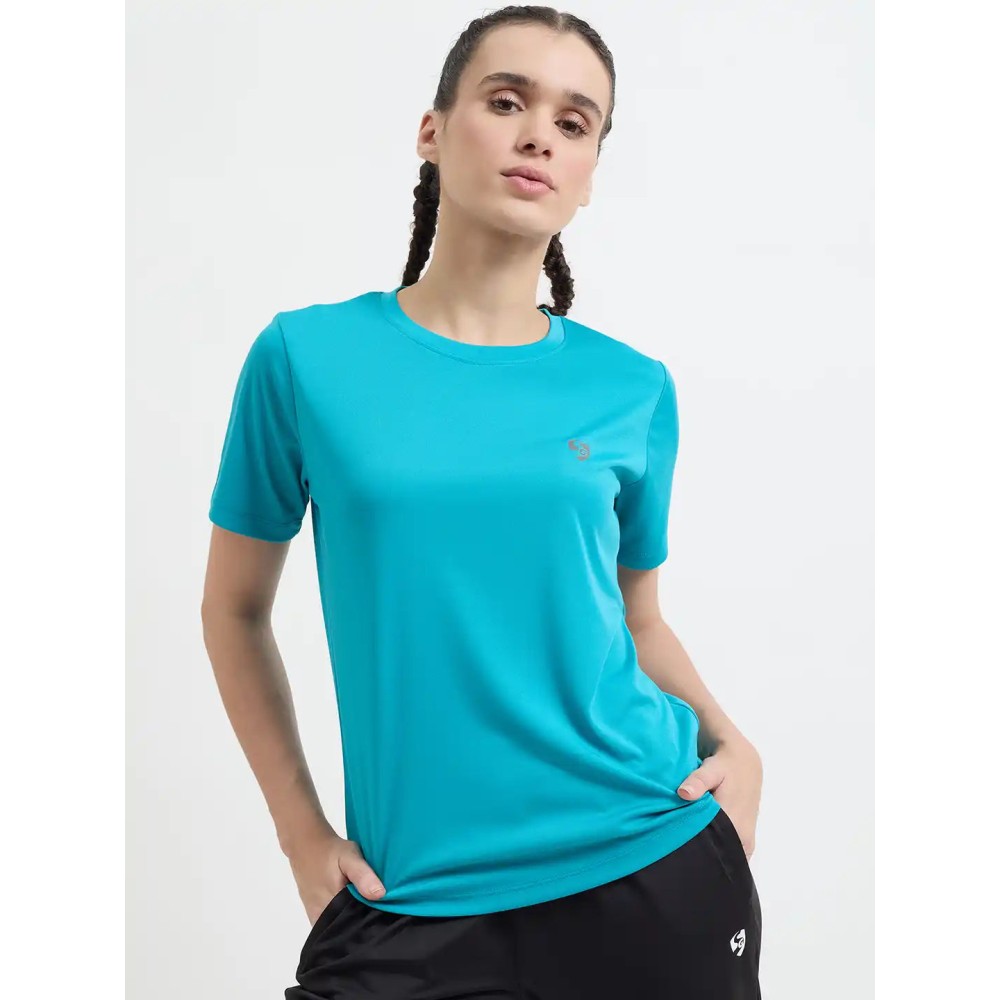 SG H1WT83132 Women Turquoise T-Shirt, Turquoise, S