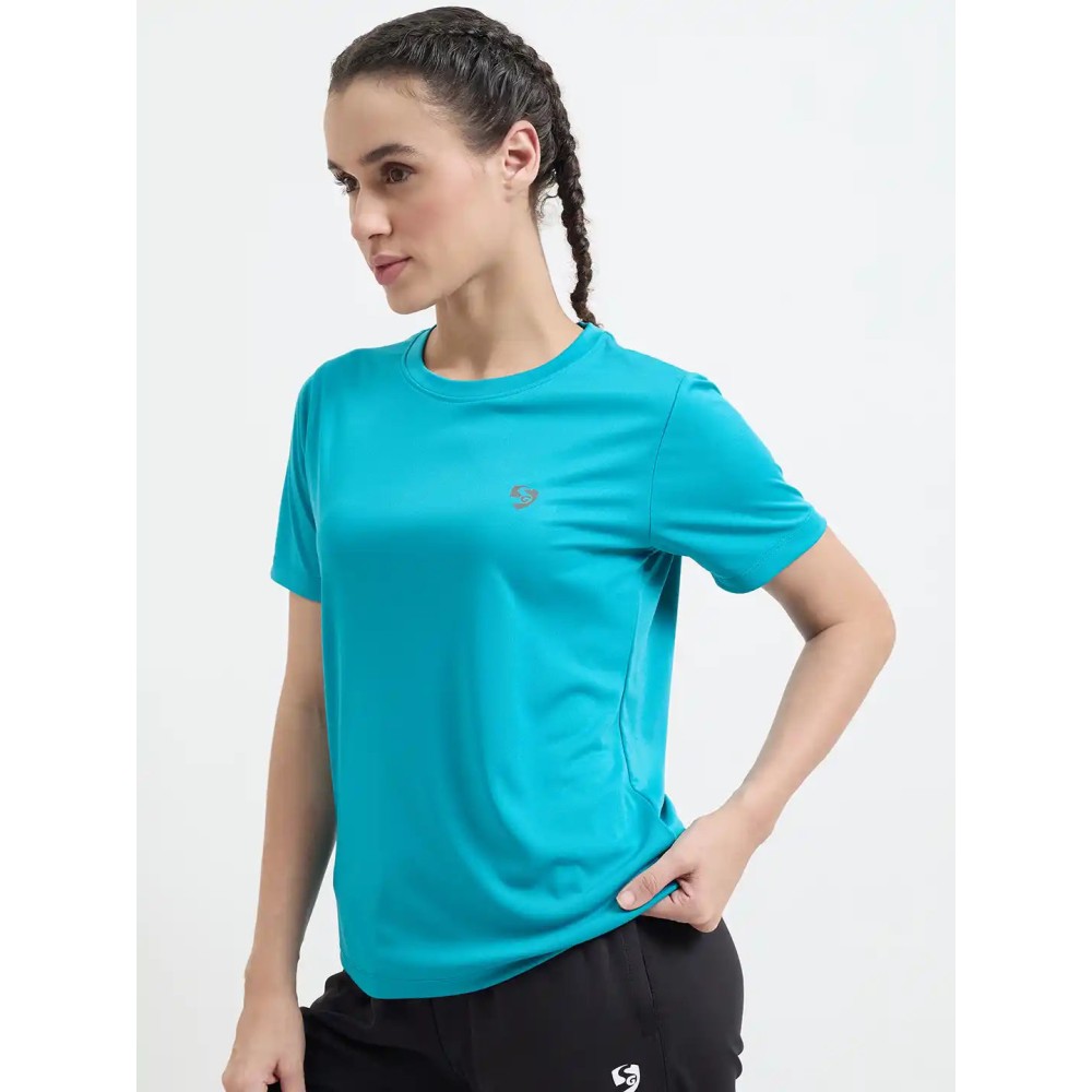 SG H1WT83132 Women Turquoise T-Shirt, Turquoise, S