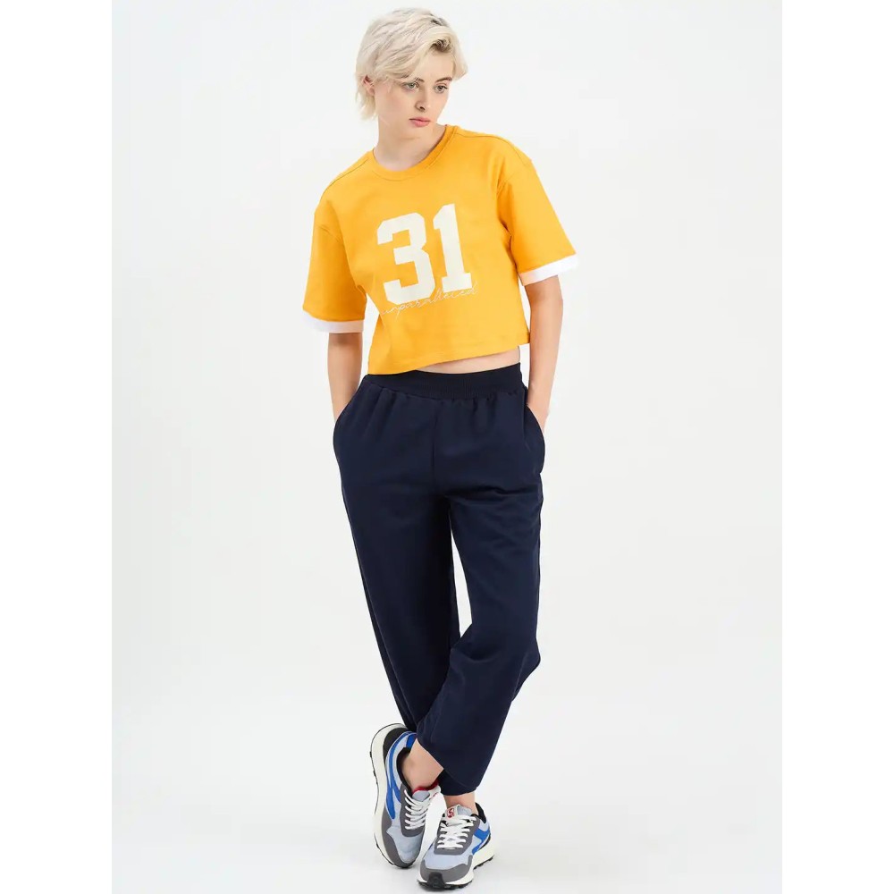SG H1WT83172 Women Yellow T-Shirt, Yellow, S