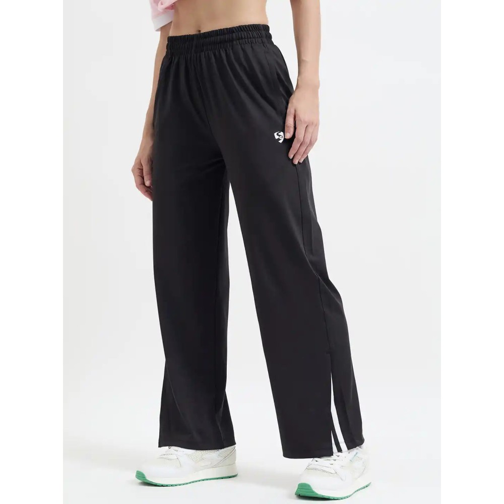 SG H1WTP83461 Women Black Track Pant, Black, S