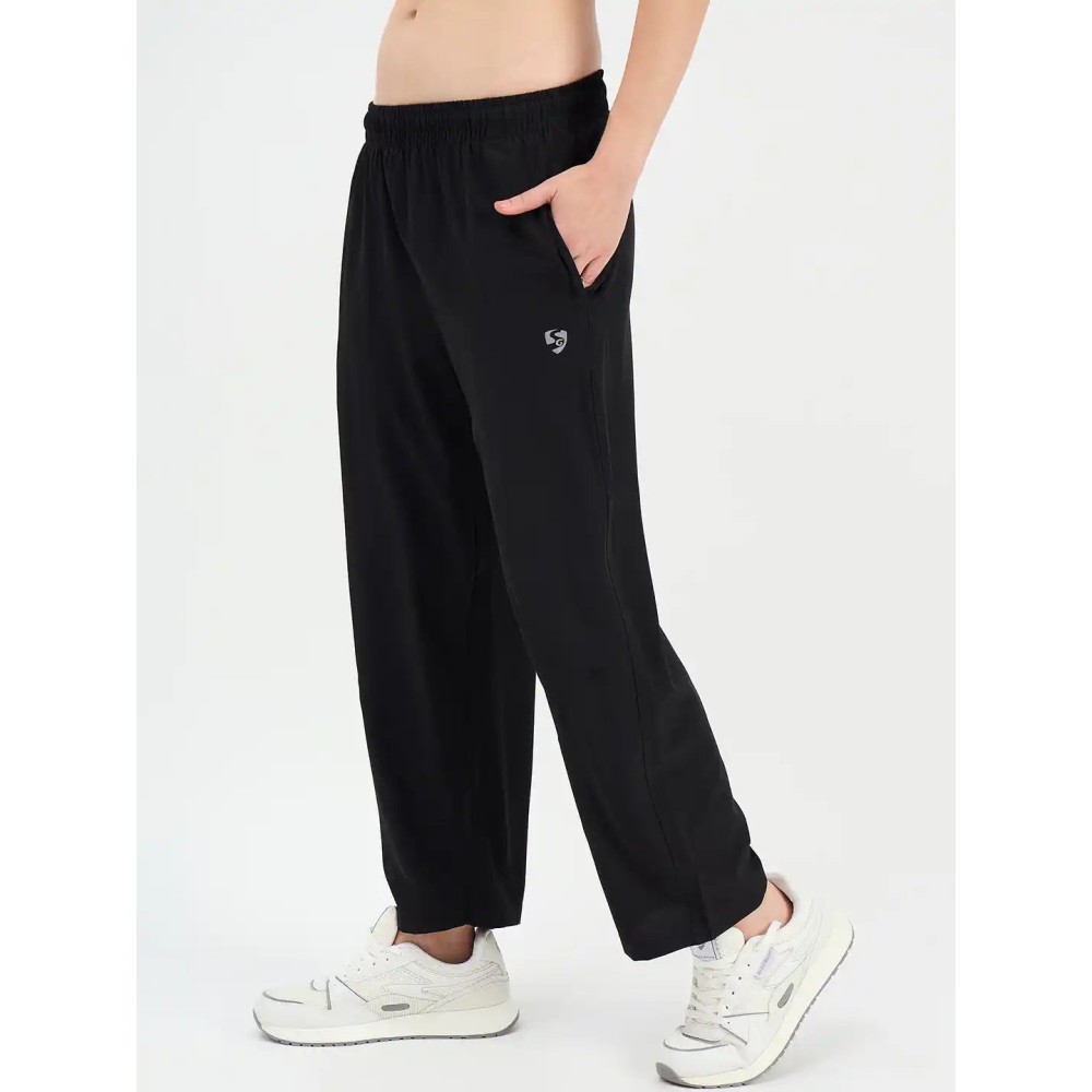 SG H1WTP83471 Women Black Track Pant, Black, S