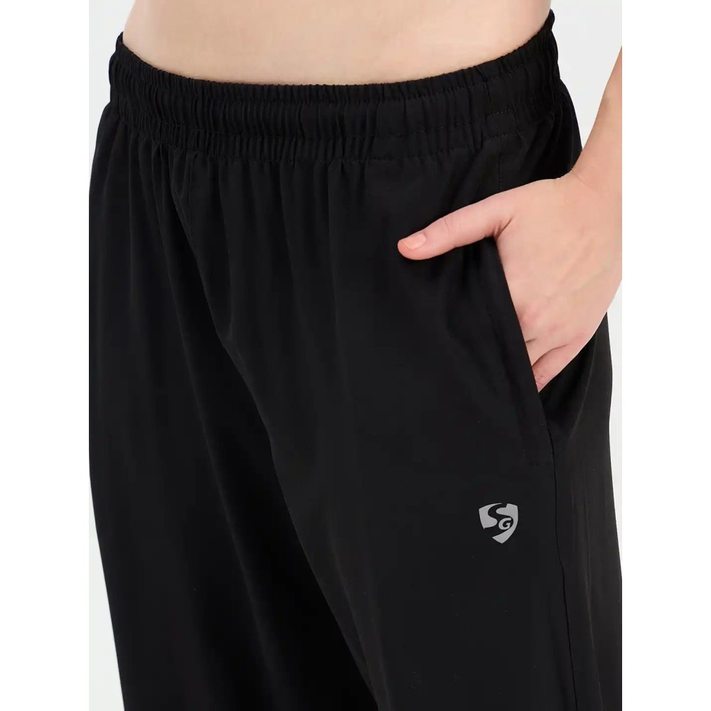 SG H1WTP83471 Women Black Track Pant, Black, S