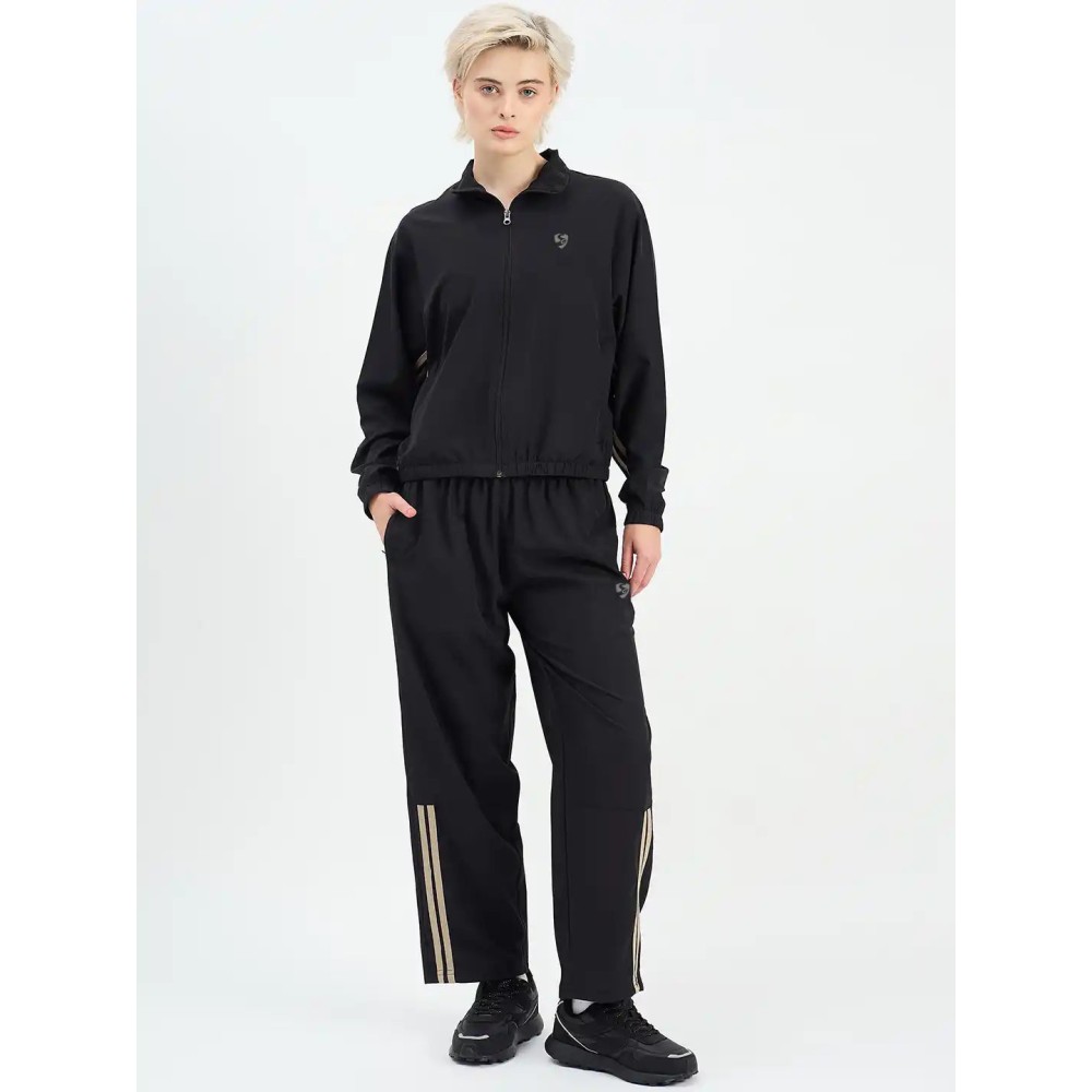 SG H1WTS83561 Women Black Tracksuit, Black, S SG H1WTS83561 Women Black Tracksuit, Black, S
