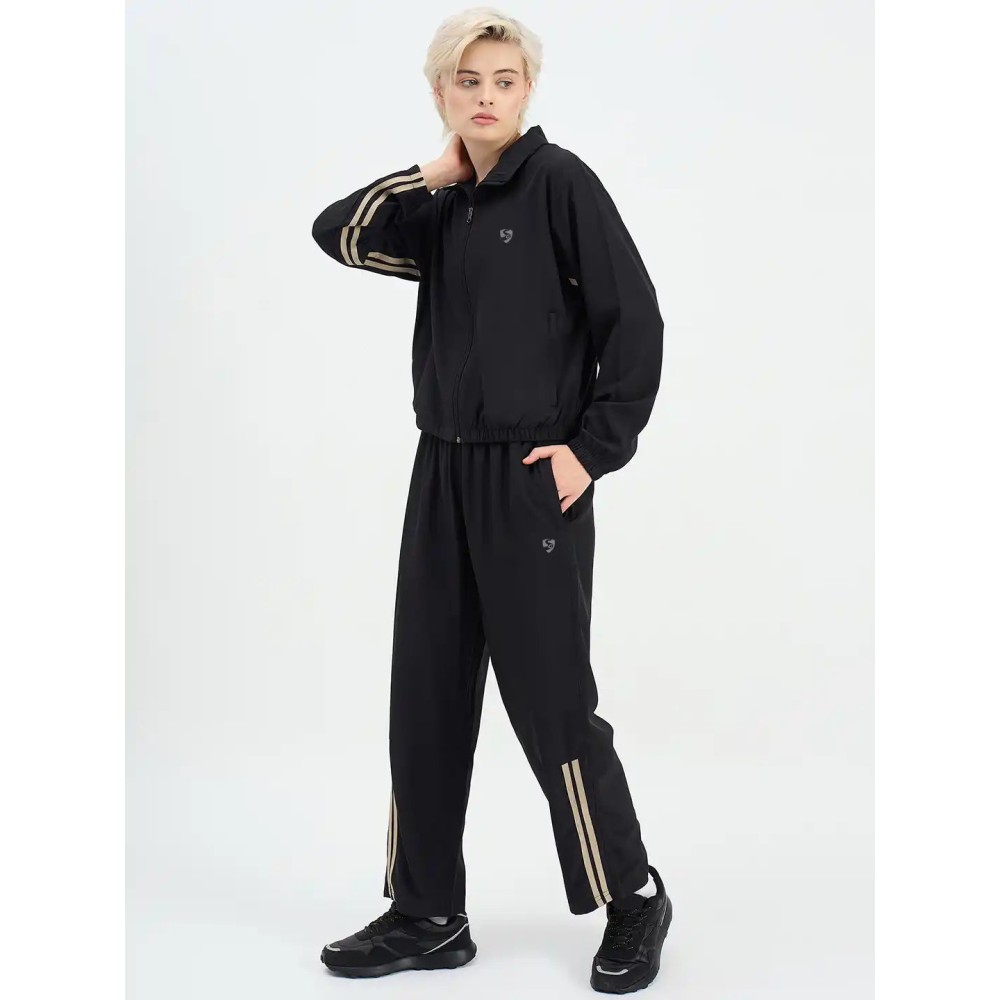 SG H1WTS83561 Women Black Tracksuit, Black, S SG H1WTS83561 Women Black Tracksuit, Black, S