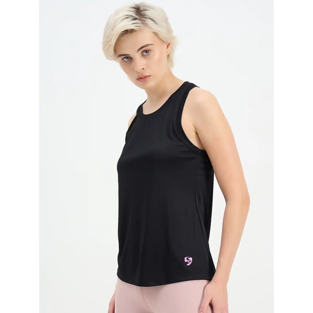 SG H1WV83011 Women Black T-Vest, Black, S SG H1WV83011 Women Black T-Vest, Black, S