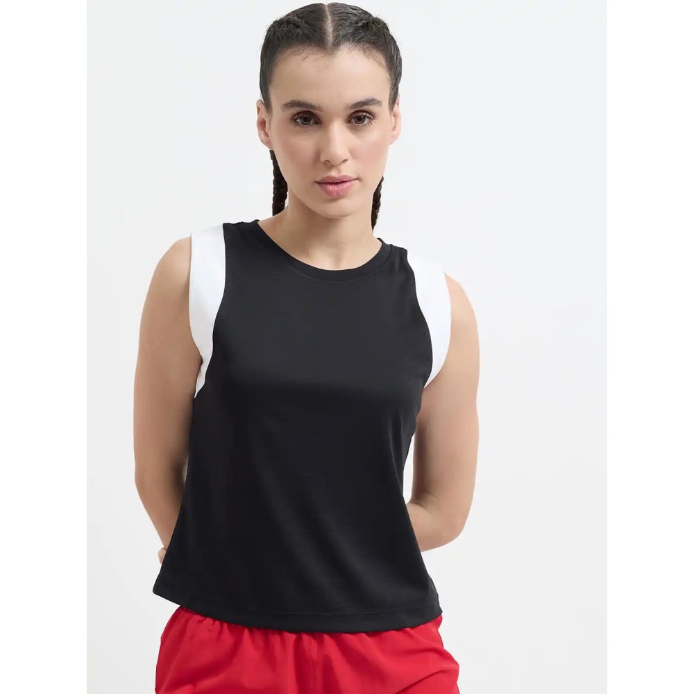 SG H1WV83082 Women Jet Black T-Vest, Jet Black, S