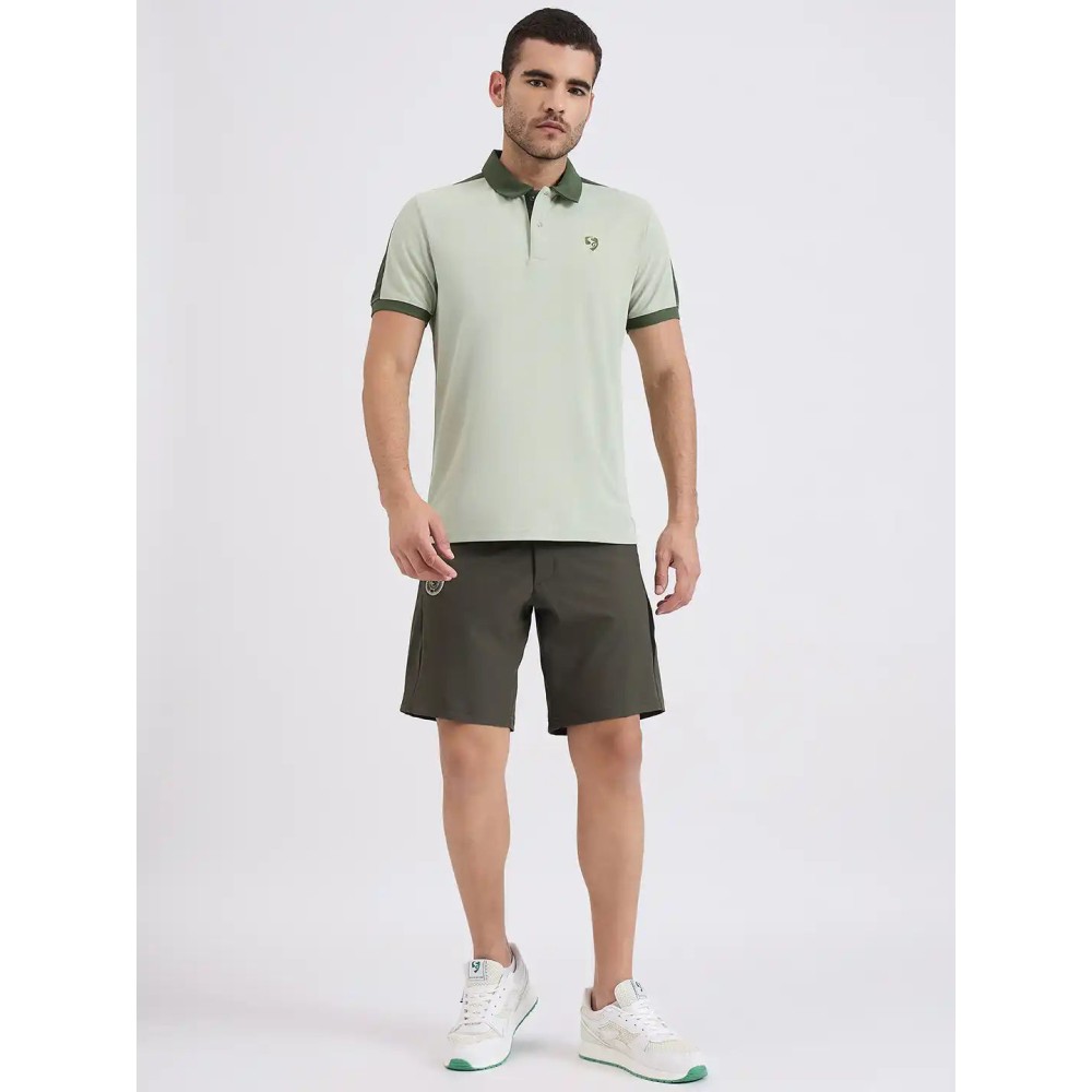 SG H2MP83821 Men Pista/Olive Polo T-Shirt, Pista/ Olive, S